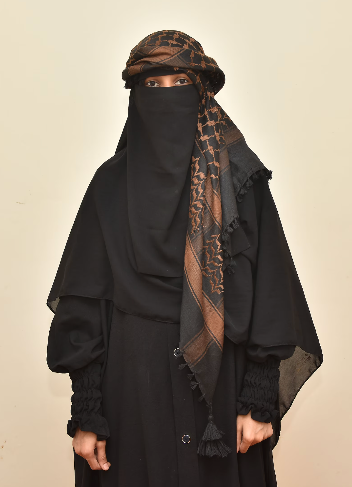 Pre-order - Kufiya/Keffiyeh Black/Brown 100% Cotton