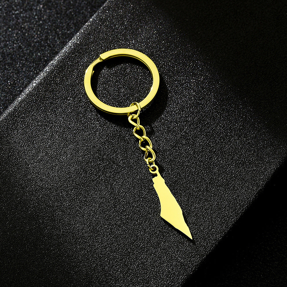 Porte-clés Palestine Carte Argent/Or