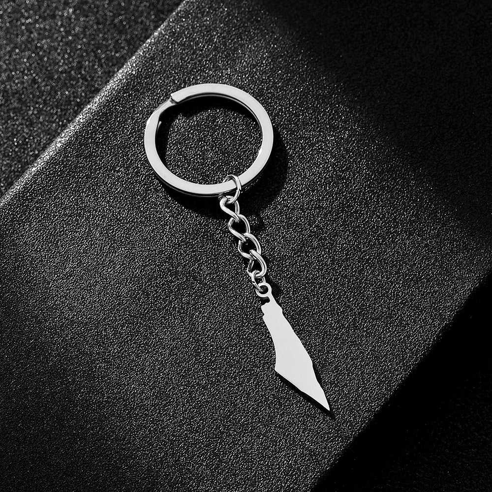 Porte-clés Palestine Carte Argent/Or