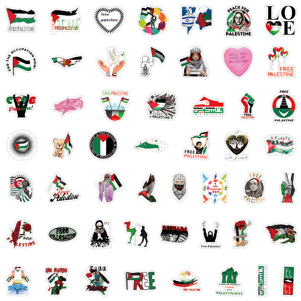 Autocollant Free Palestina aléatoire 10/20/40x