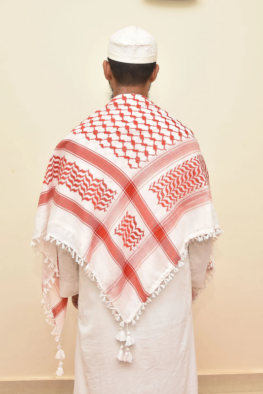 Kufiya/Keffiyeh Rojo 100% Algodón