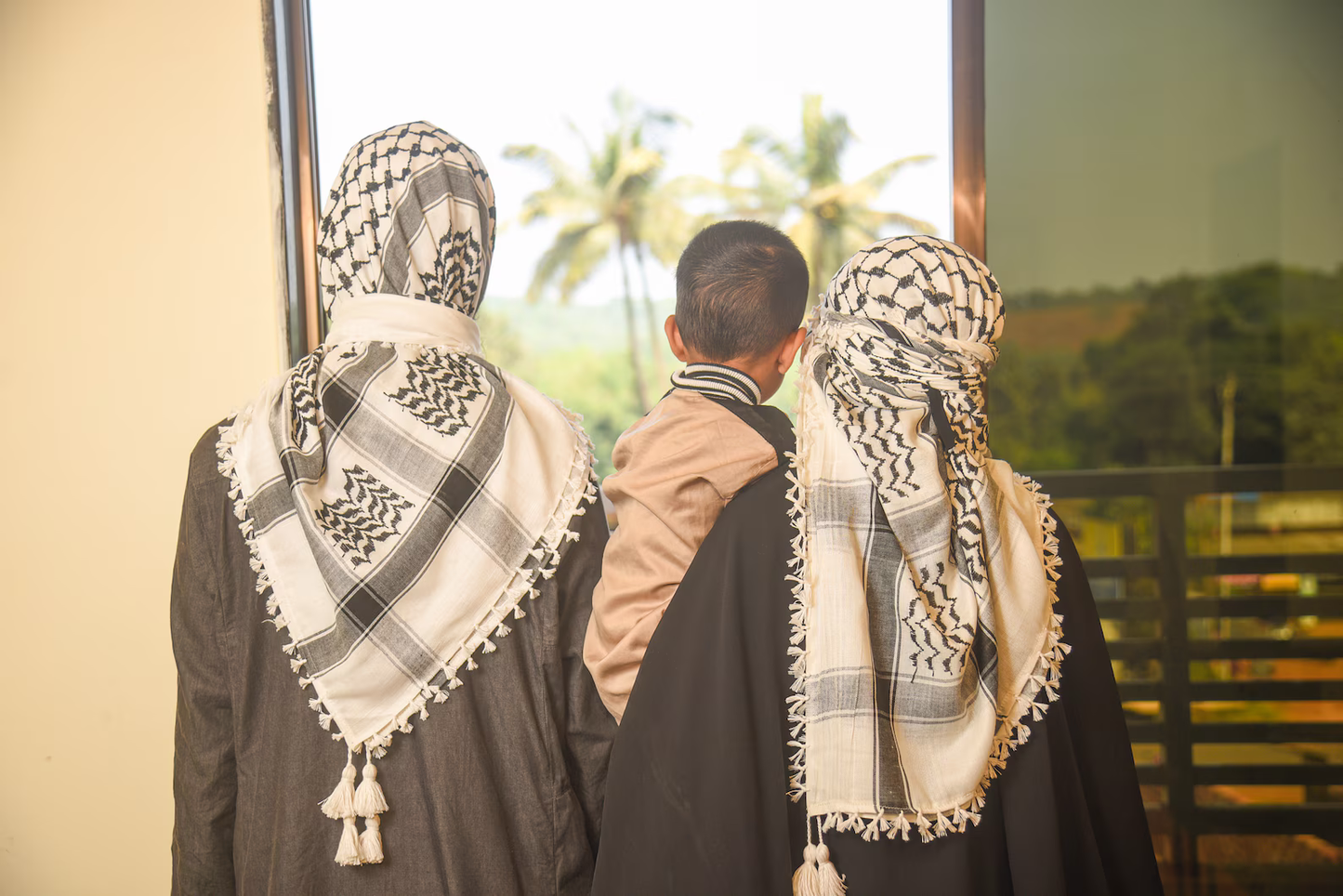 Pre-order - Kufiya/Keffiyeh Black/White 100% Cotton