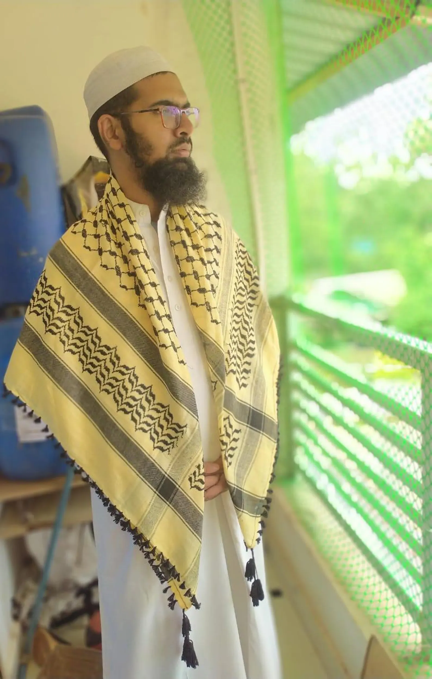 Kufiya/Keffiyeh Yellow 100% Cotton