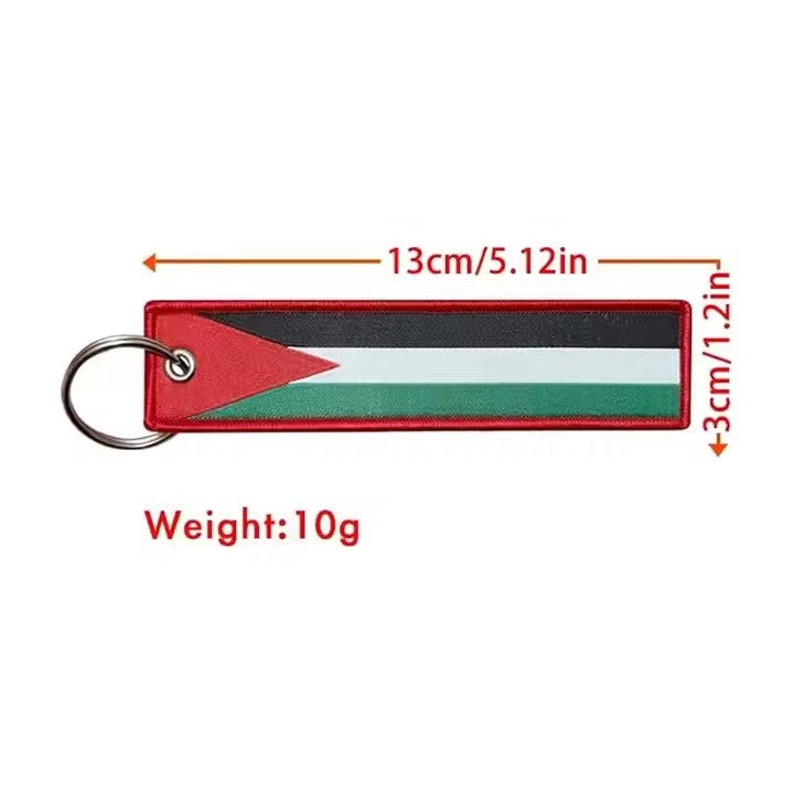 Porte-clés/Étiquette tissée Palestine
