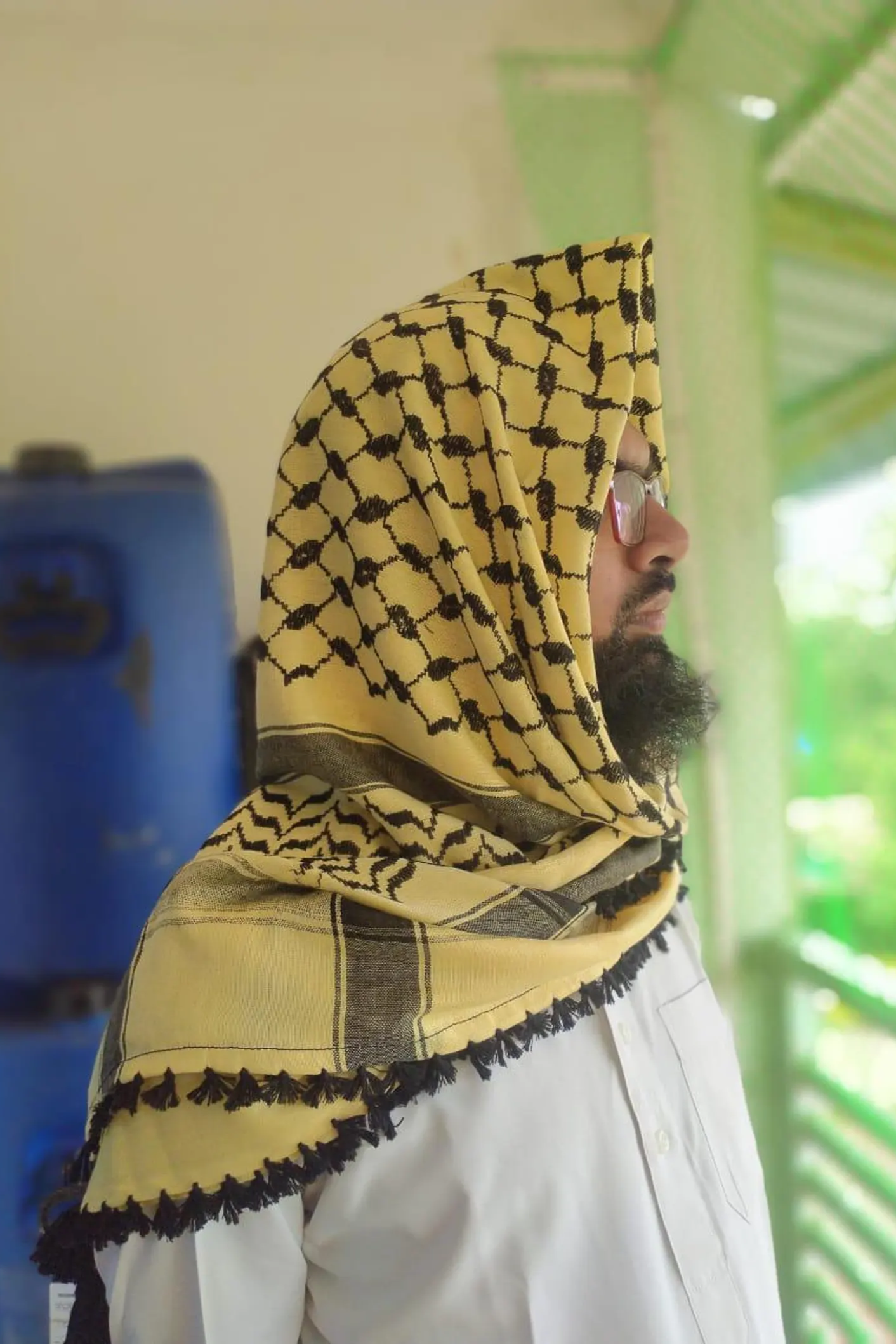 Kufiya/Keffiyeh Yellow 100% Cotton