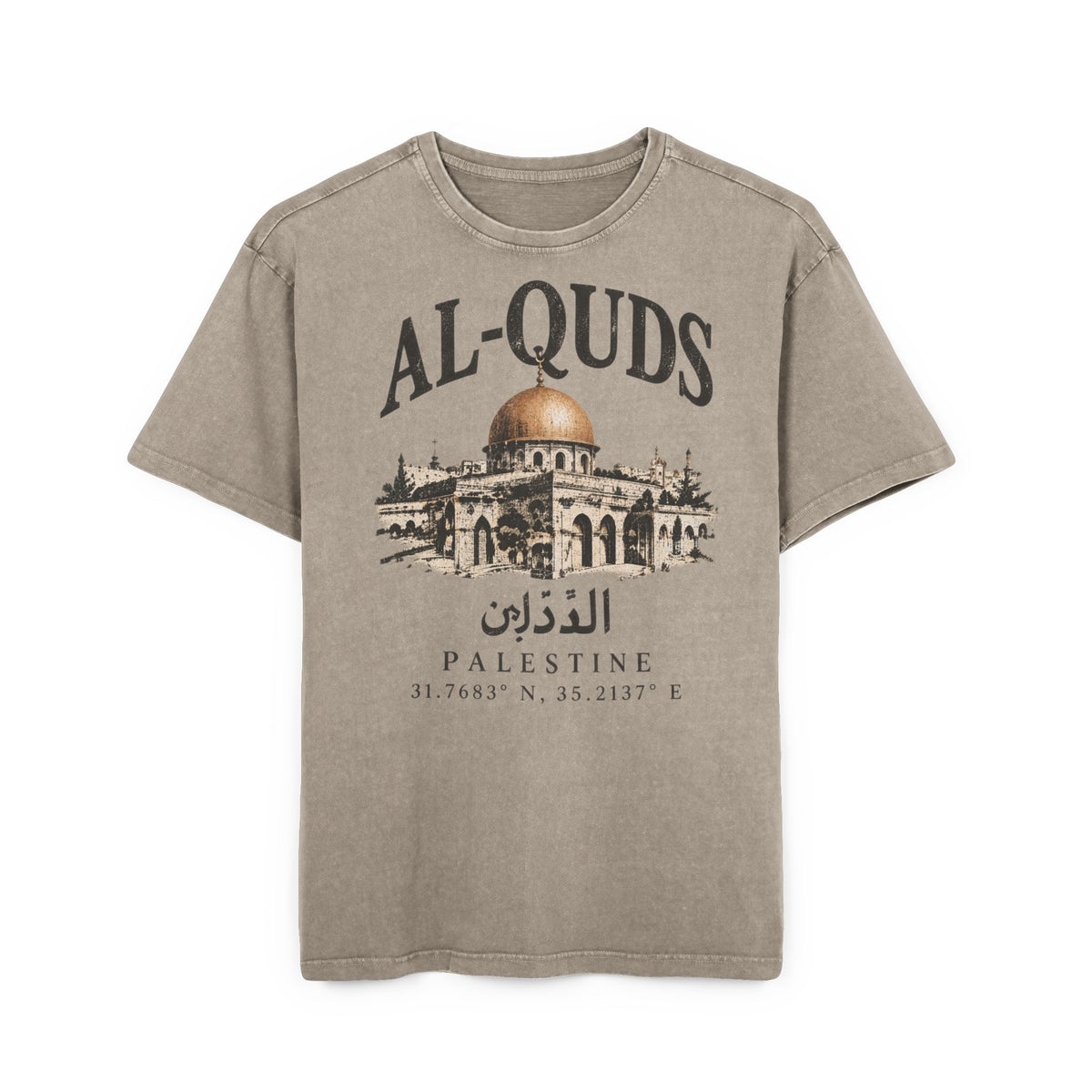 Al-Quds Oversized-T-Shirt in Washed-Optik