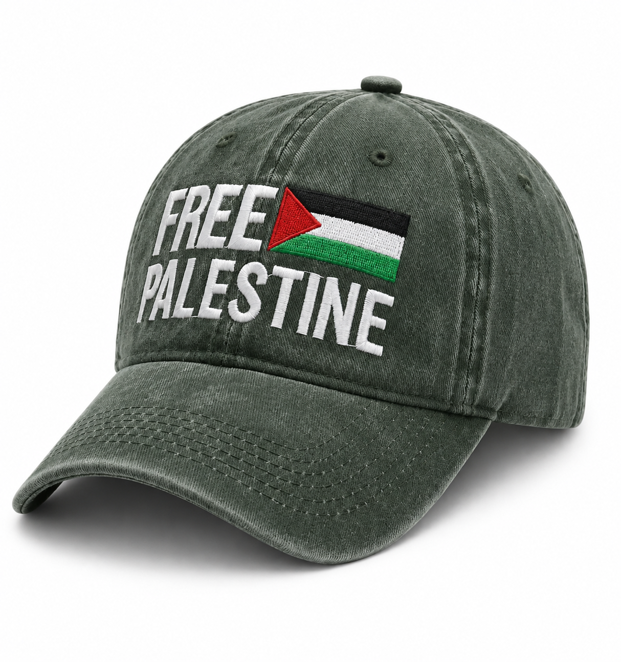 Free Palestine Casquette vintage verte
