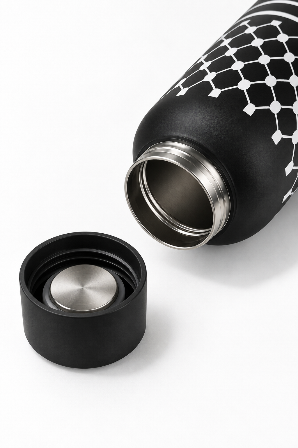Thermos Flask Keffiyeh Print Black