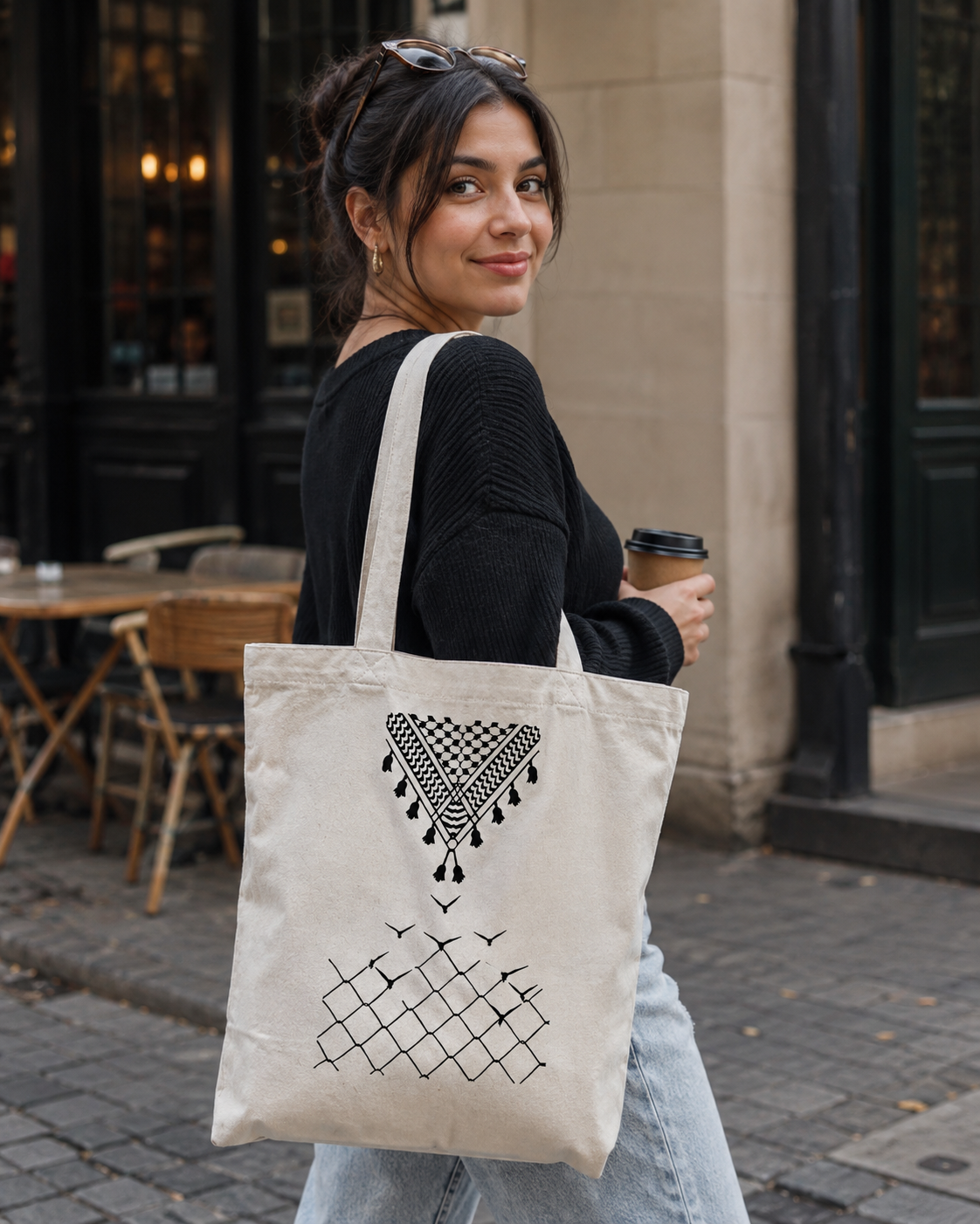 Keffiyeh Tote – Classico Nero & Bianco