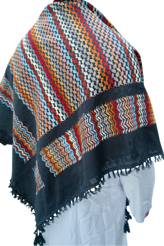 Kufiya/Keffiyeh Svart Mosaik Flerfärgad 100% Bomull