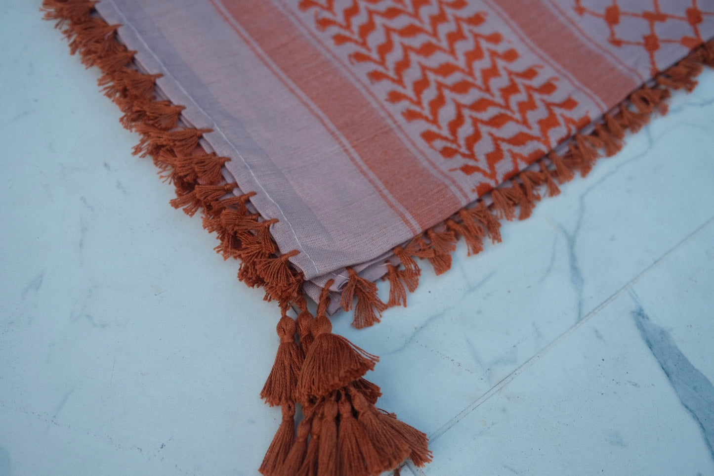 Kufiya/Keffiyeh Orange 100% Cotton
