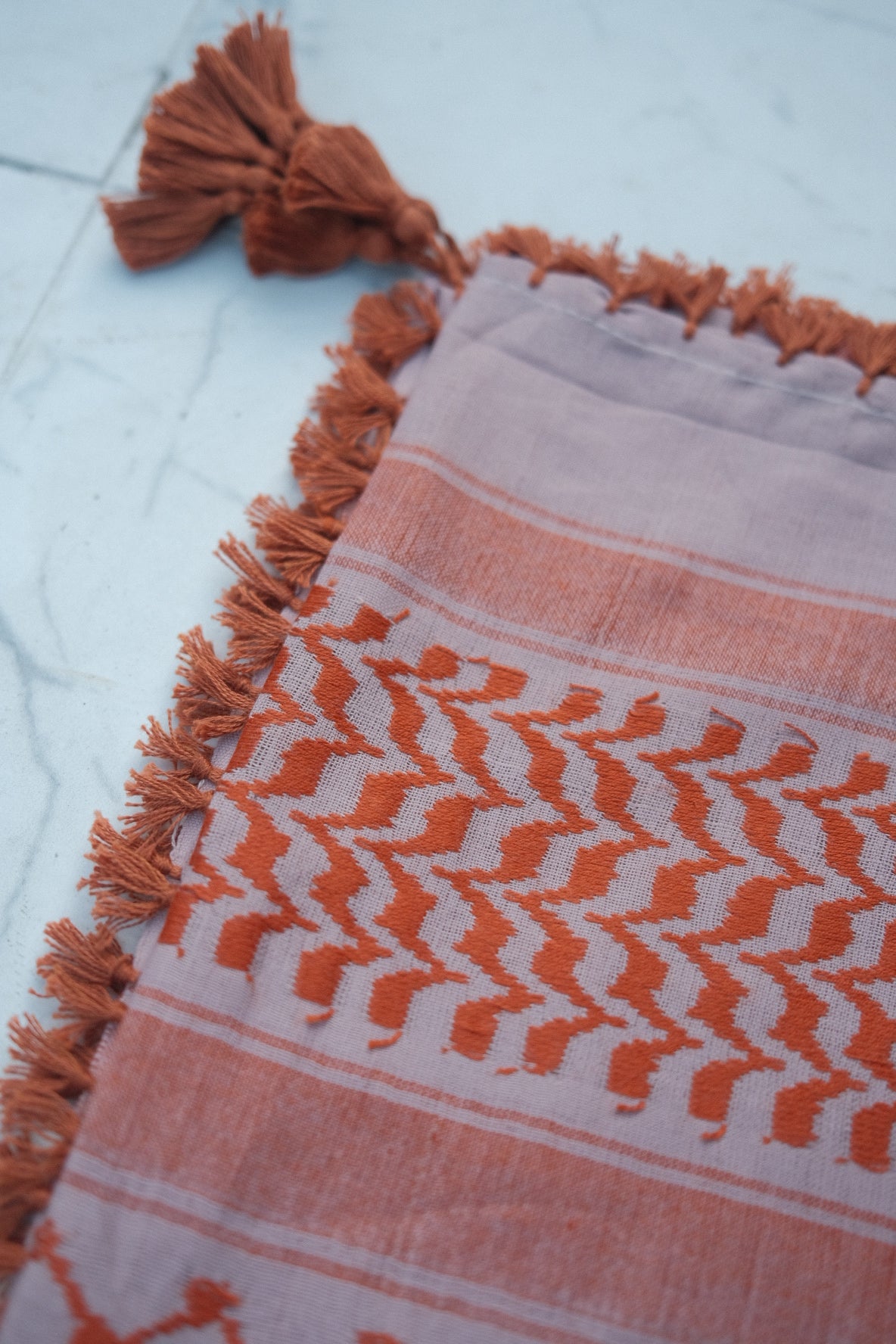 Kufiya/Keffiyeh Orange 100% Cotton
