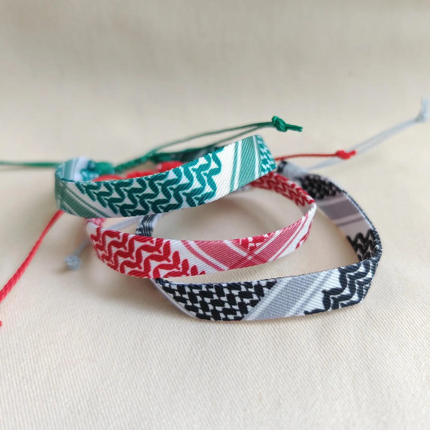 Keffiyeh Bracelet Red/Green/Black