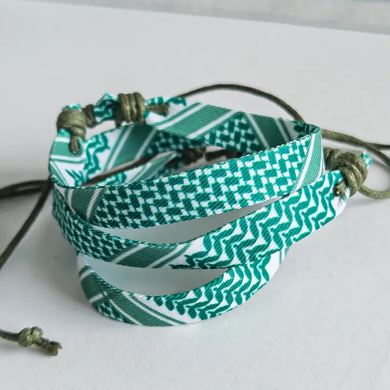 Keffiyeh Bracelet Red/Green/Black