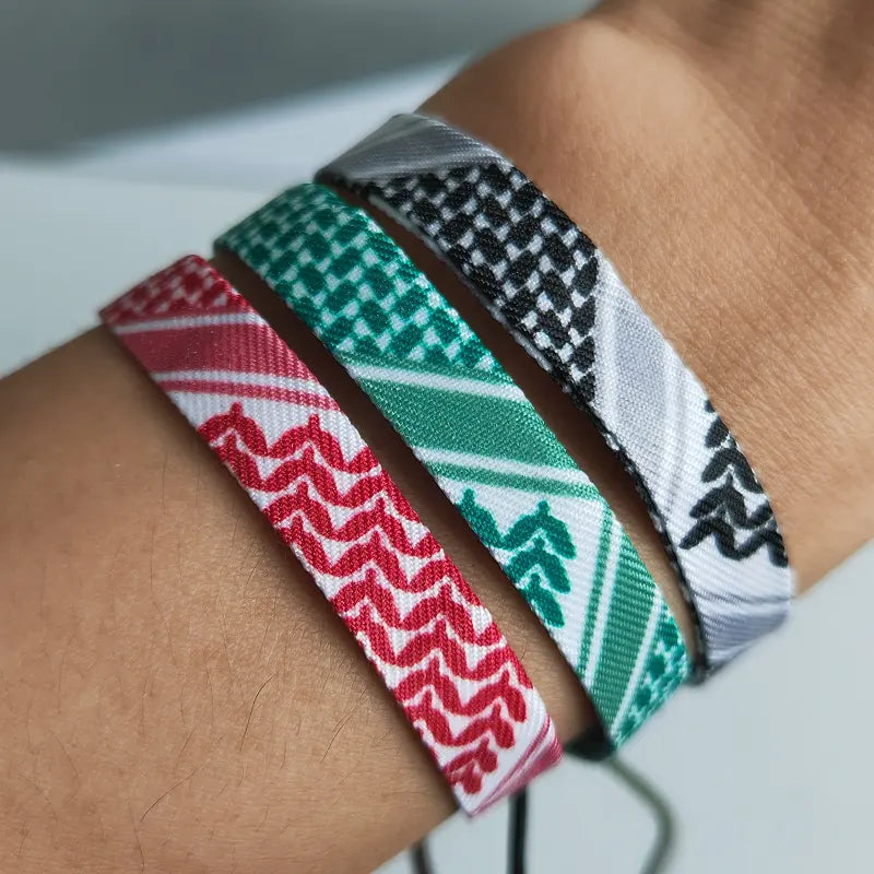 Keffiyeh Bracelet Red/Green/Black