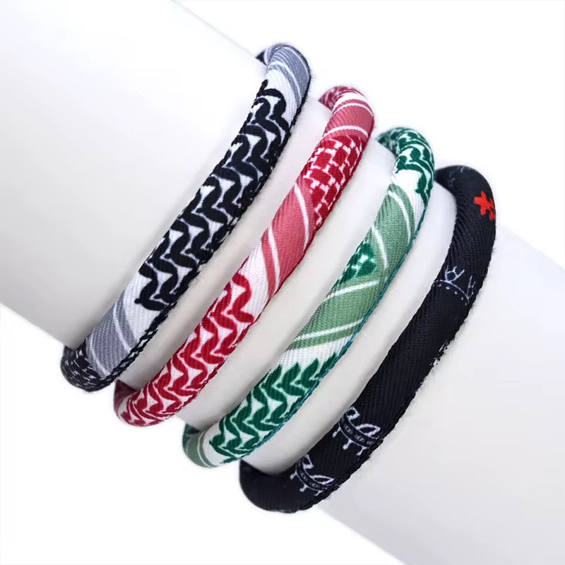 Keffiyeh Armband Rot/Grün/Schwarz