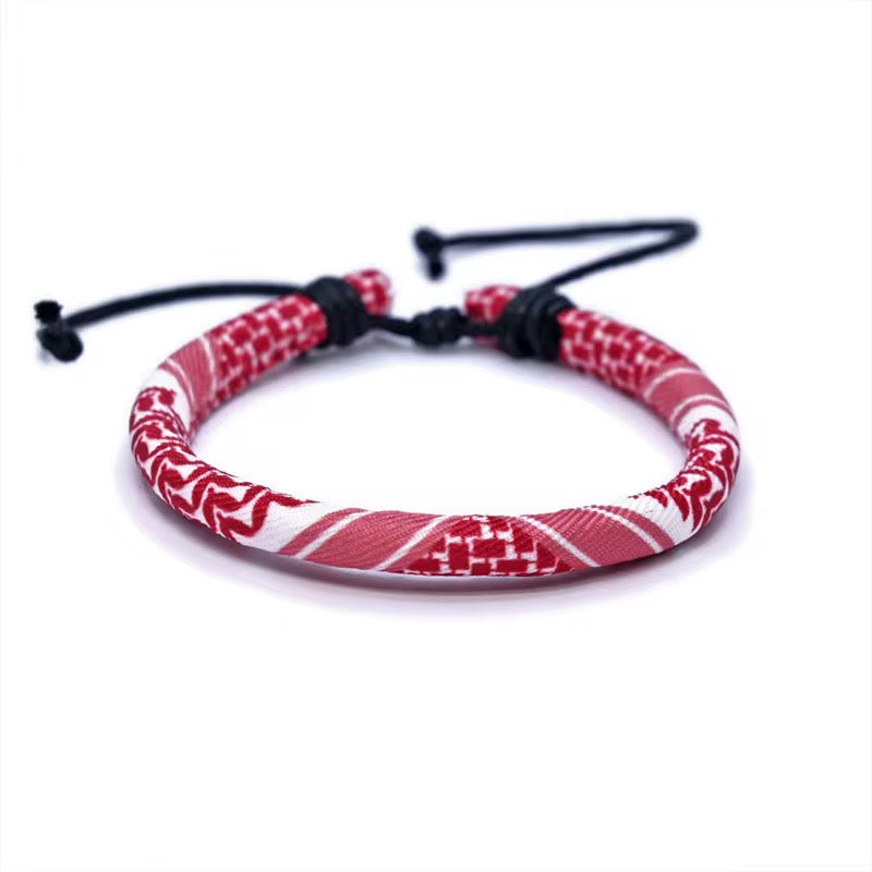 Keffiyeh Armband Rot/Grün/Schwarz