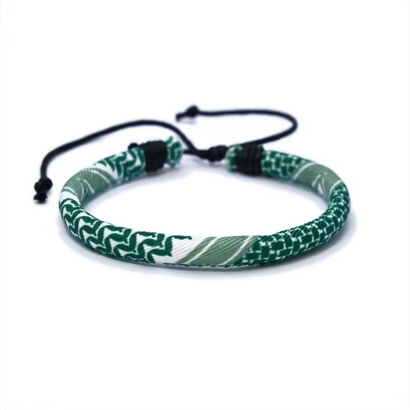 Keffiyeh Armband Rot/Grün/Schwarz