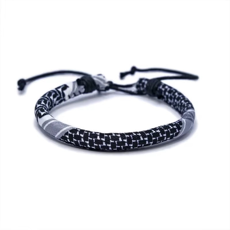 Keffiyeh Armband Rot/Grün/Schwarz