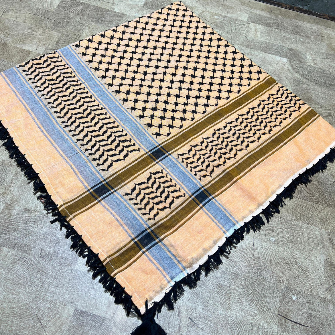 Kufiya/Keffiyeh Pesca 100% Cotone