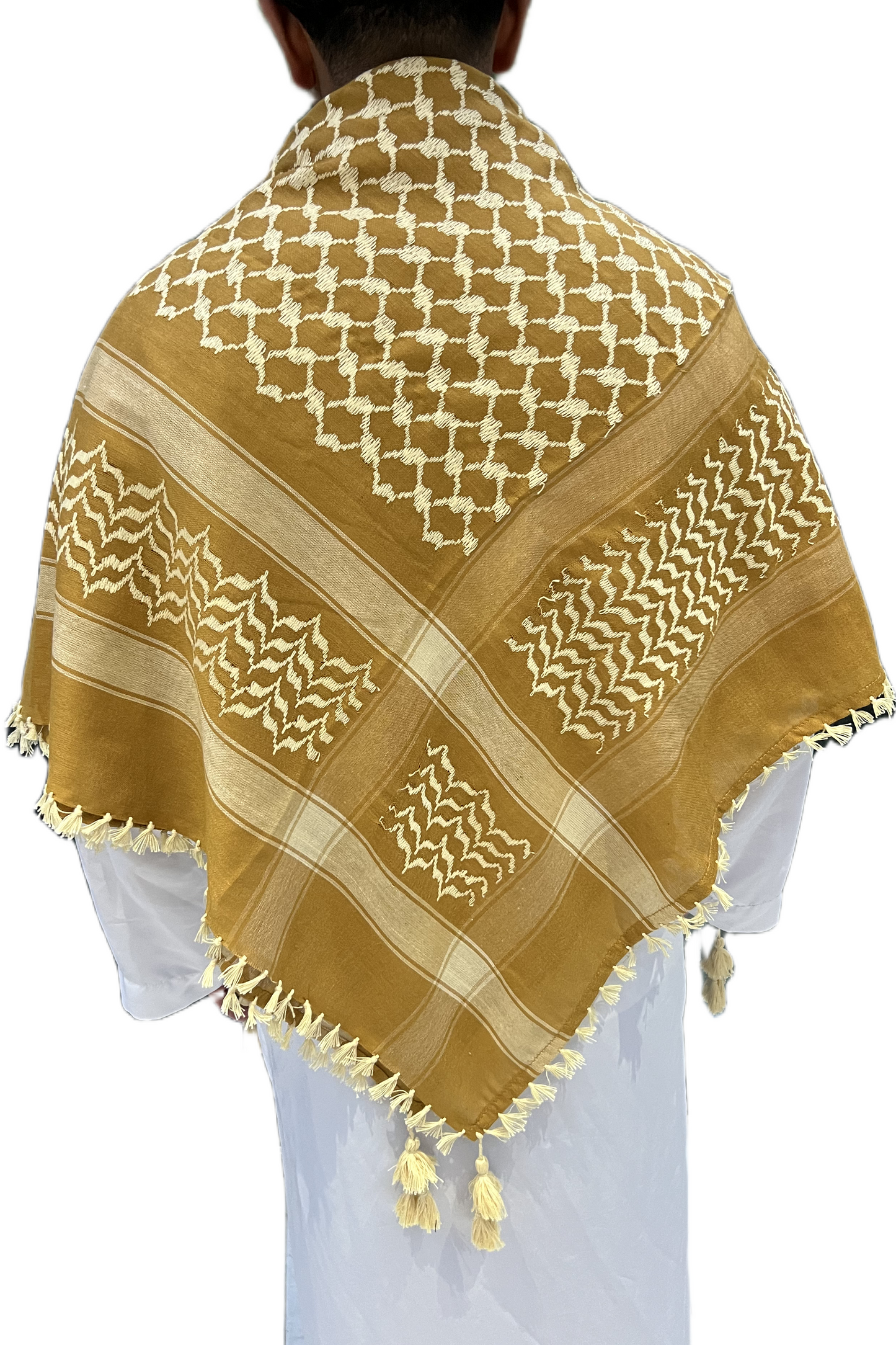 Kufiya/Keffiyeh Oro/Blanco 100% Algodón
