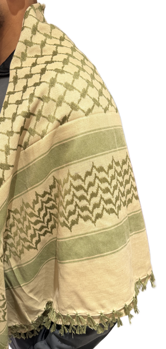 Kufiya/Keffiyeh Dessert Olive Cotton
