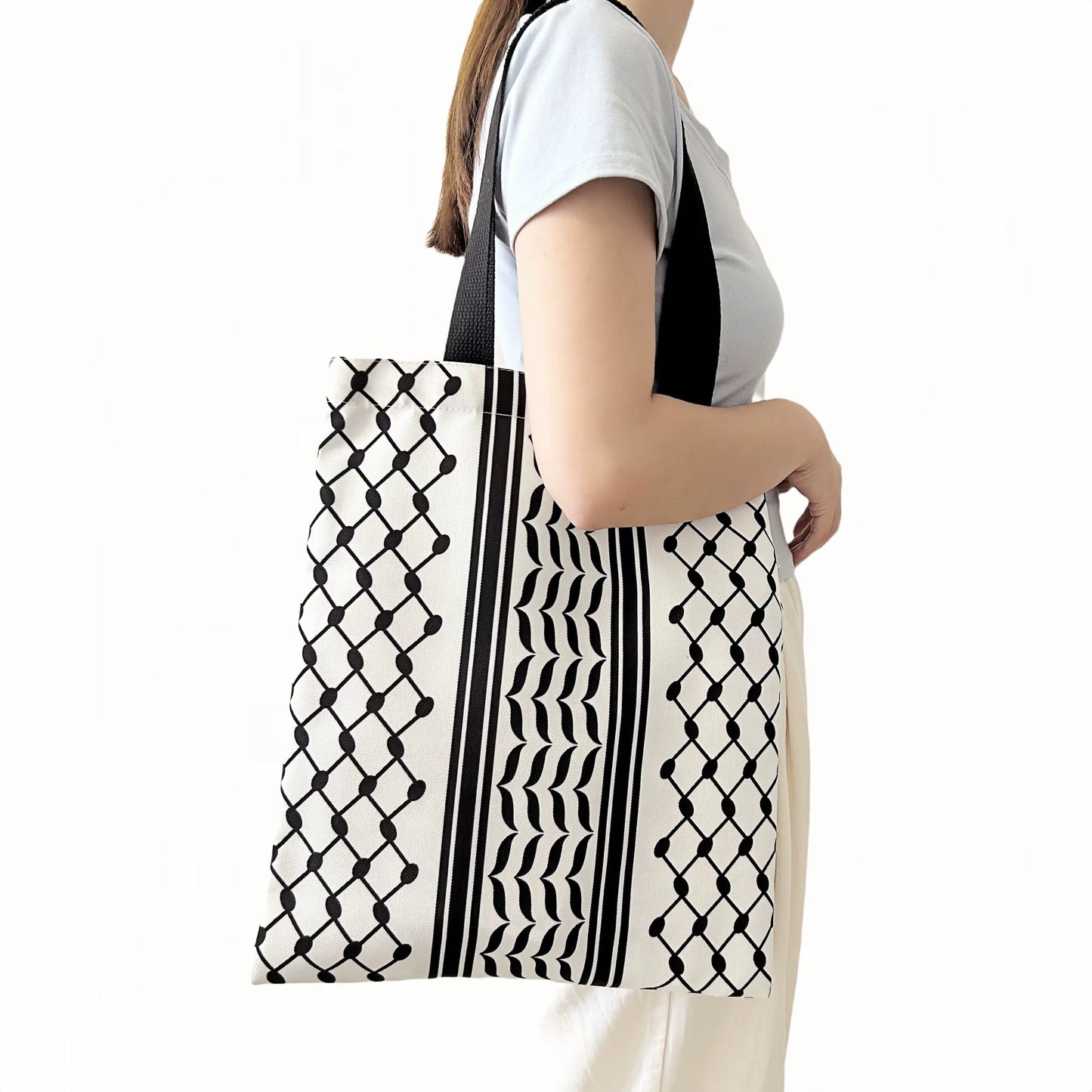 Keffiyeh Tote – Classico Nero & Bianco