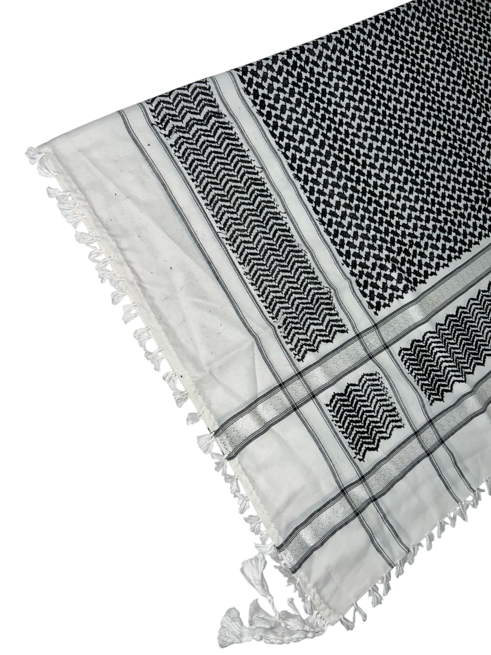 Kufiya/Keffiyeh Black/White 100% Premium Cotton