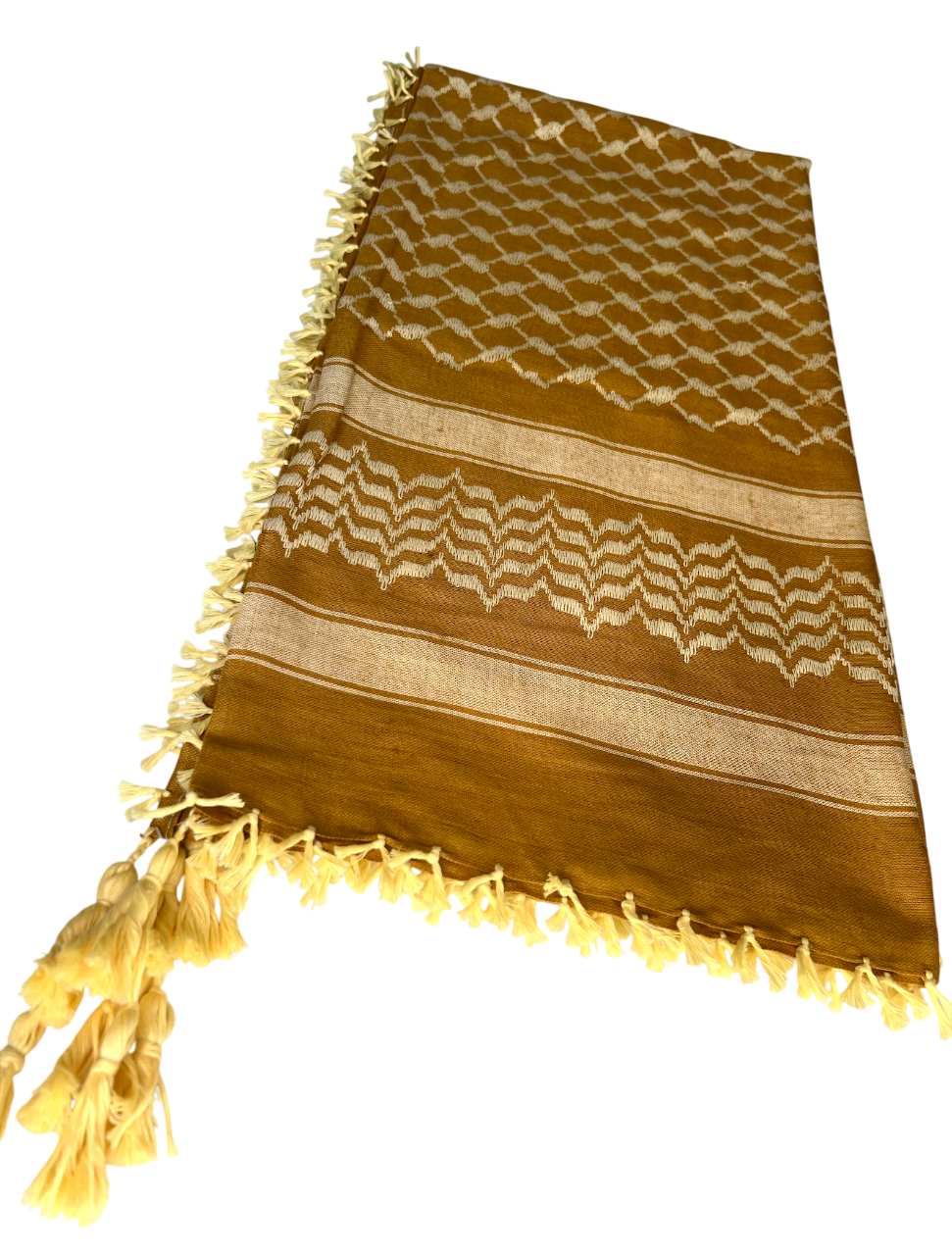 Kufiya/Keffiyeh Goud/Wit 100% Katoen
