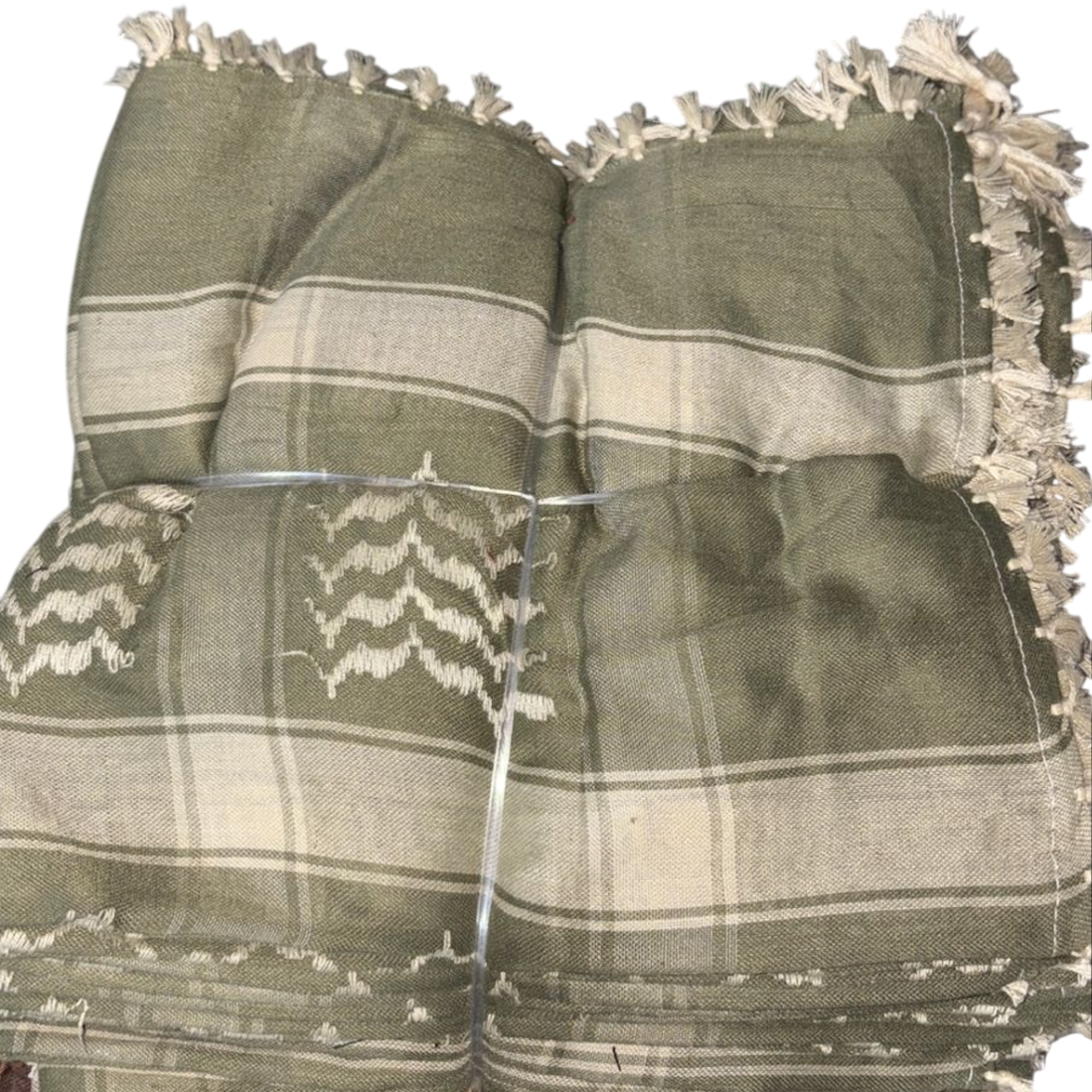 Kufiya/Keffiyeh Verde-oliva 100% Algodão