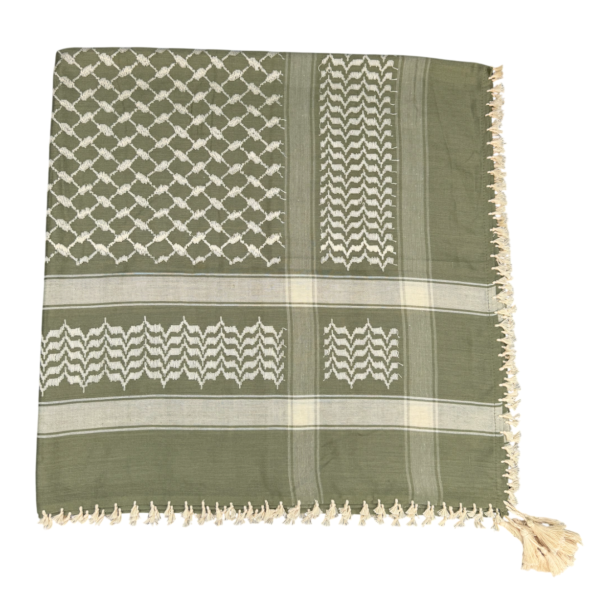 Kufiya/Keffiyeh Verde Oliva 100% Algodón