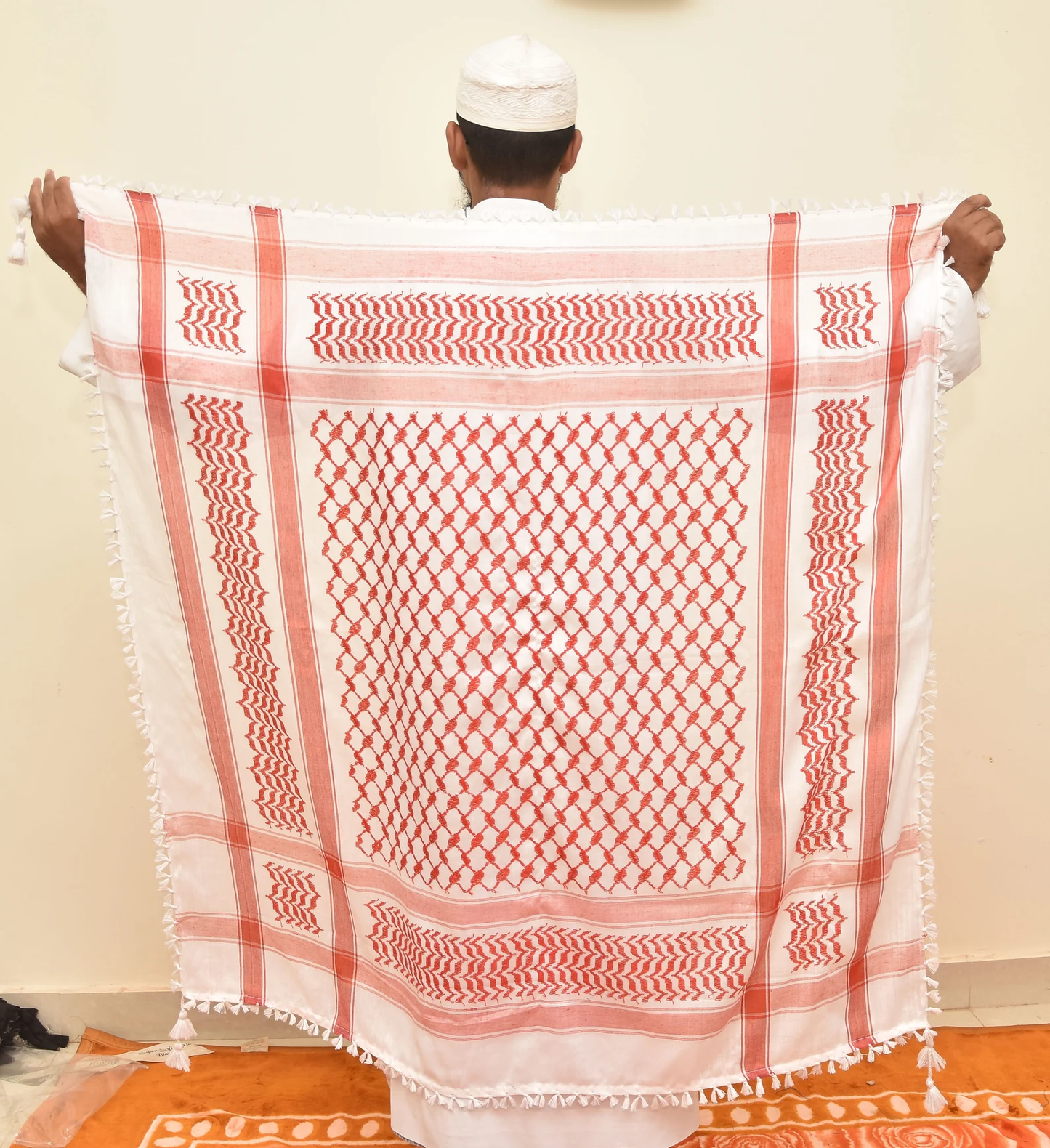 Kufiya/Keffiyeh Rot 100 % Baumwolle