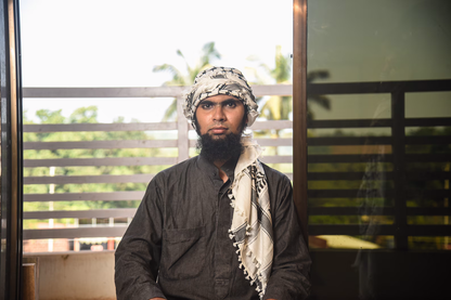 Kufiya/Keffiyeh Zwart/Wit 100% Katoen