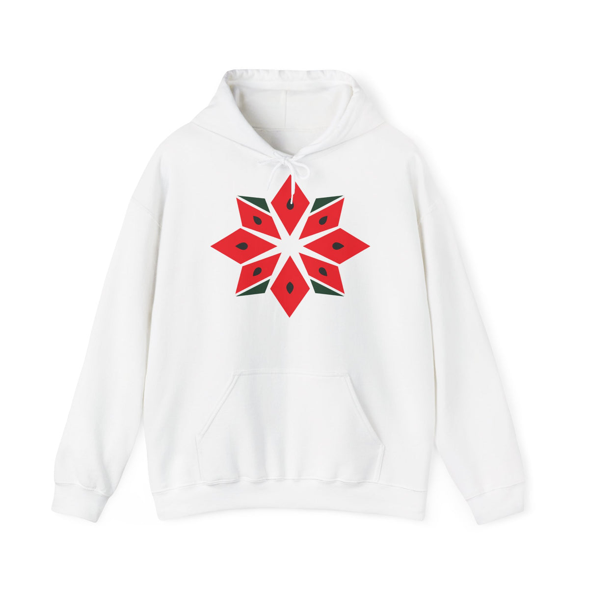 Melon Tatreez Hoodie in white, printed front