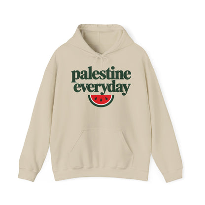 Palestine Everyday Hoodie in sand, printed front