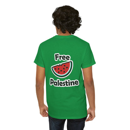 Free Palestine Watermelon (Back Print) T-Shirt Heavy Cotton