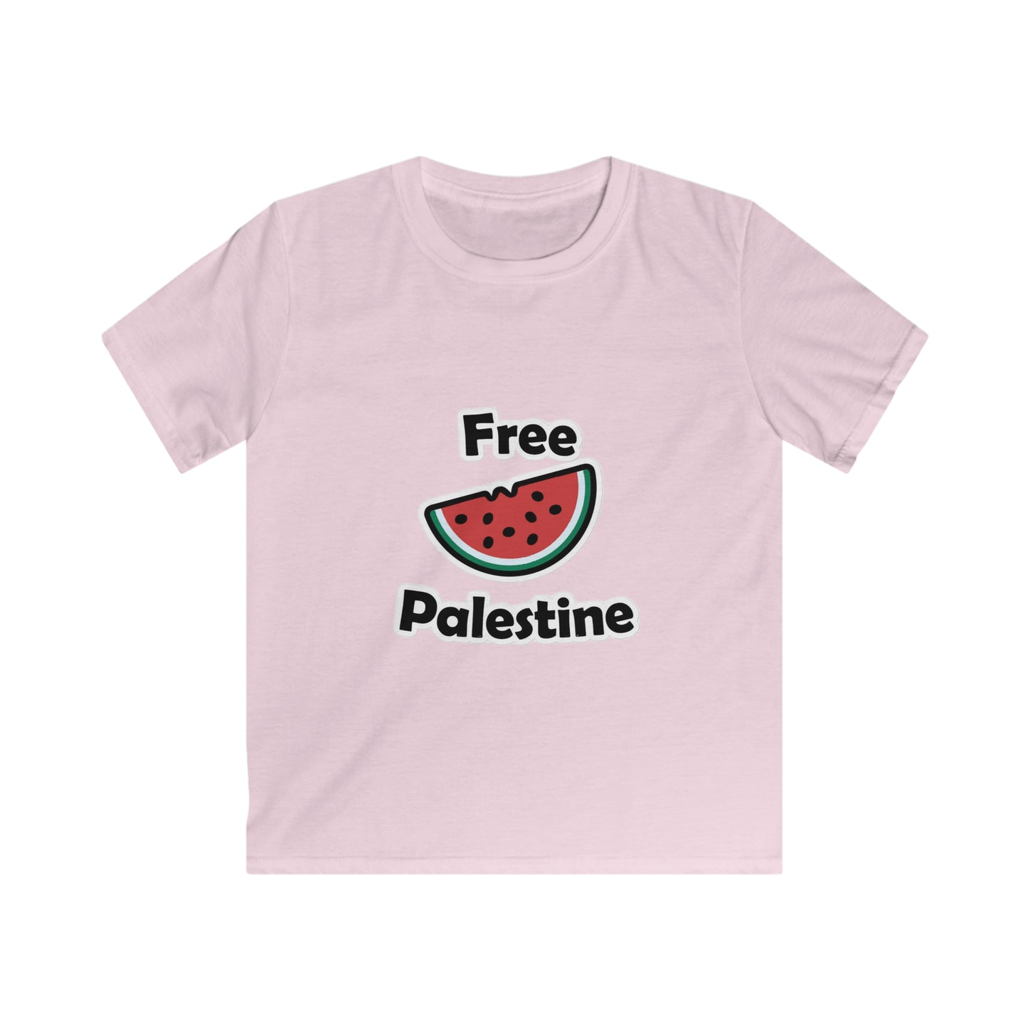 Free Palestine Watermelon Softstyle T-Shirt für Kinder