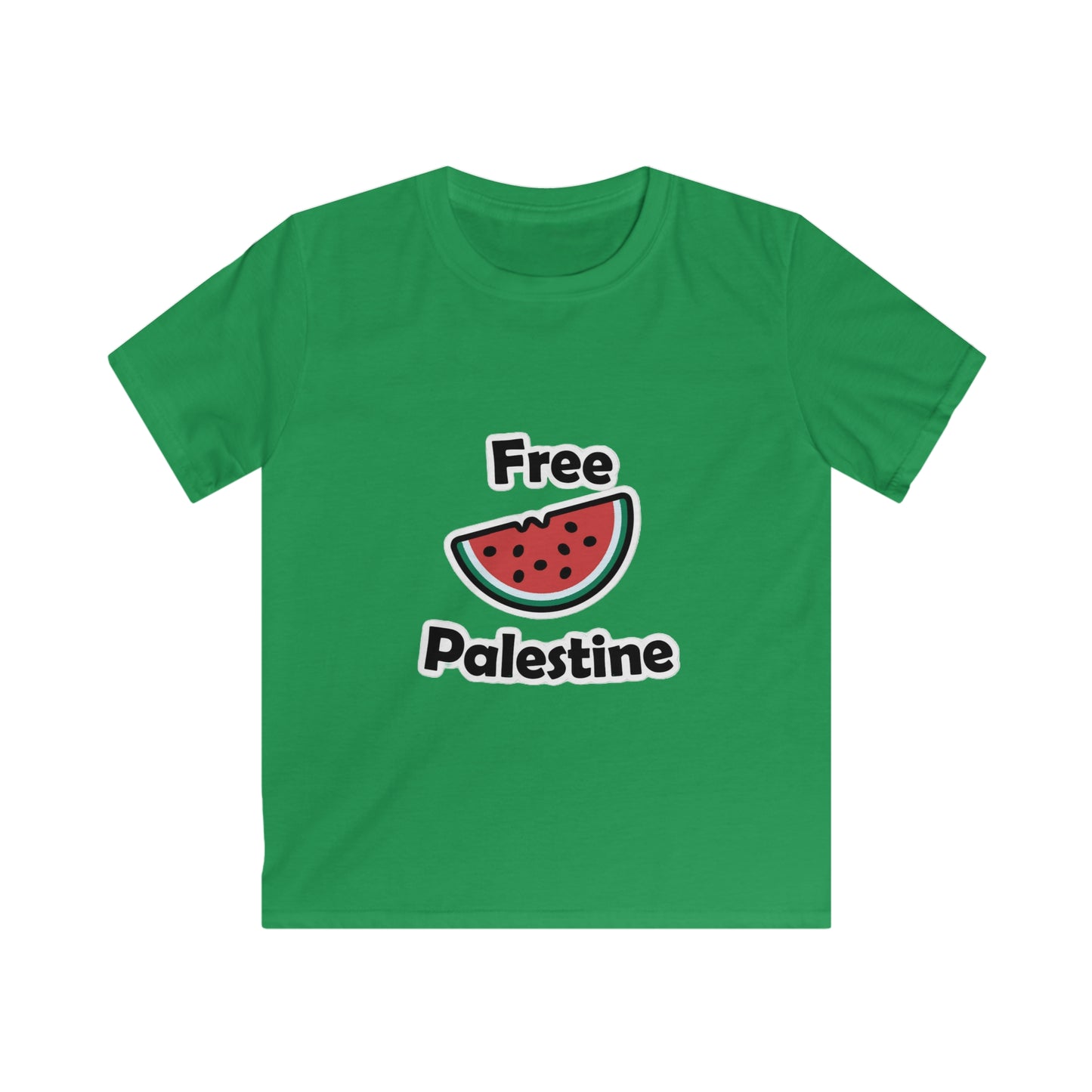 Kids Free Palestine Watermelon Softstyle T-Shirt