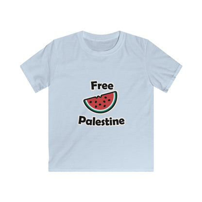 Kids Free Palestine Watermelon Softstyle T-Shirt