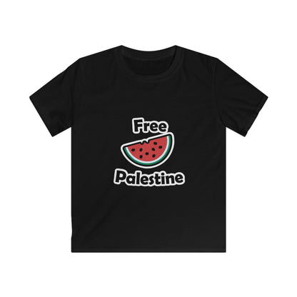 Kids Free Palestine Watermelon Softstyle T-Shirt