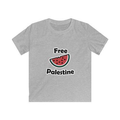 Free Palestine Watermelon Softstyle T-Shirt für Kinder