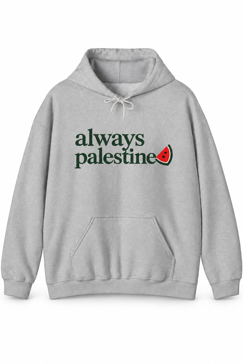 Always Palestine Hoodie in Sport Grey, Vorderseite mit Druck