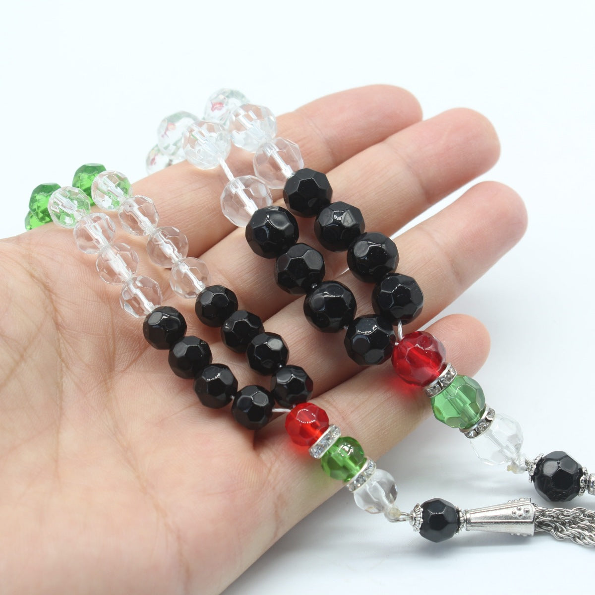 Tasbih/Sibha mit Palästinafarben 33/99 Perlen