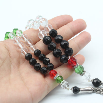 Tasbih/Sibha mit Palästinafarben 33/99 Perlen