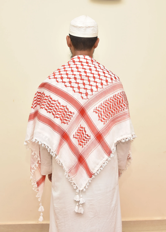 Kufiya/Keffiyeh Rot 100 % Baumwolle