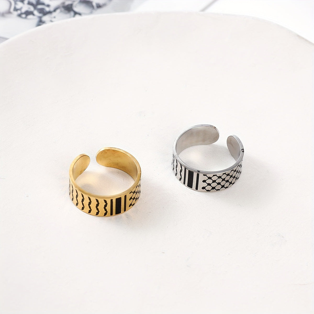 Palæstina Ring med Keffiyeh Mønster