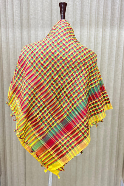 Kufiya/Keffiyeh with Palestine colors &amp; Soft Fabric 127x127 cm