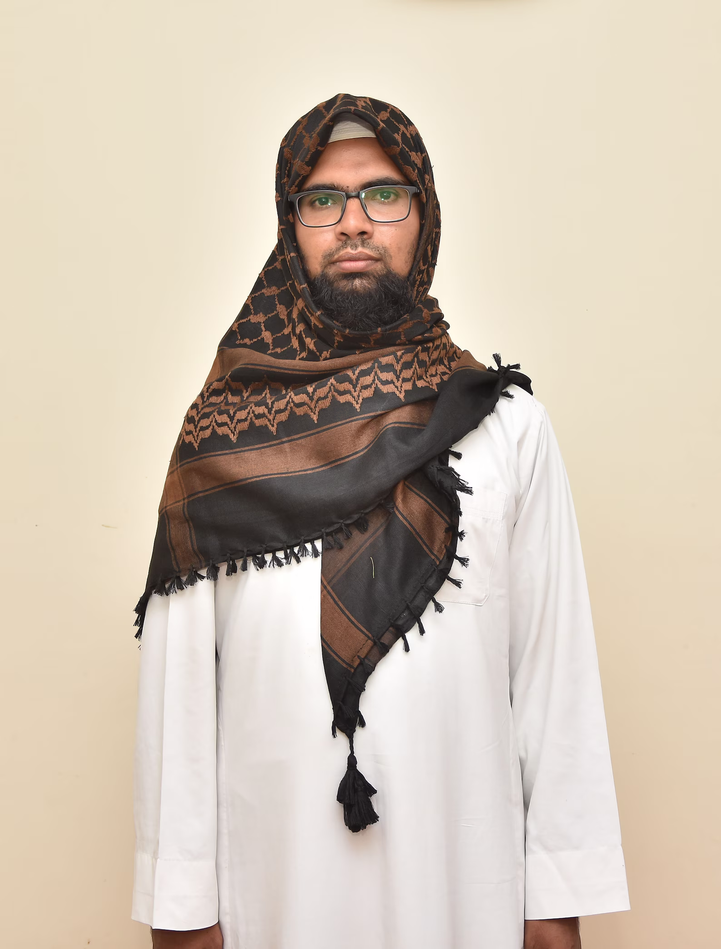 Kufiya/Keffiyeh Zwart/Bruin 100% Katoen