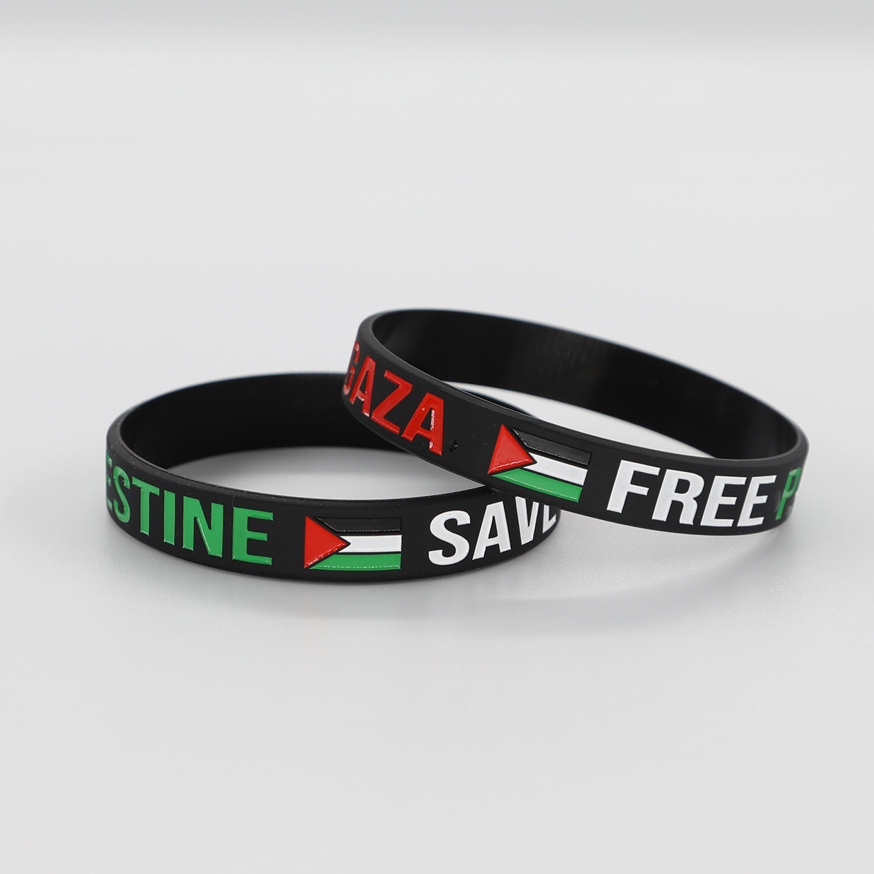 FREE Palestine, Save Gaza Bracelet Black/White