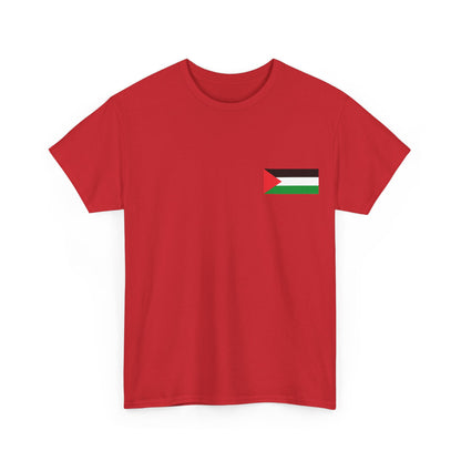 Camiseta de algodón pesado con estampado en la parte posterior "Agua de sandía, Palestina libre"